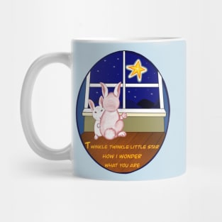 Nursery rhyme twinkle twinkle little star  Bunny rabbits   - cute fluffy kawaii rabbit design Mug